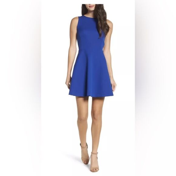 NWT Felicity & Coco Womens Sleeveless Open Back Barbara Fit Flare Dress- Large - Picture 1 of 6